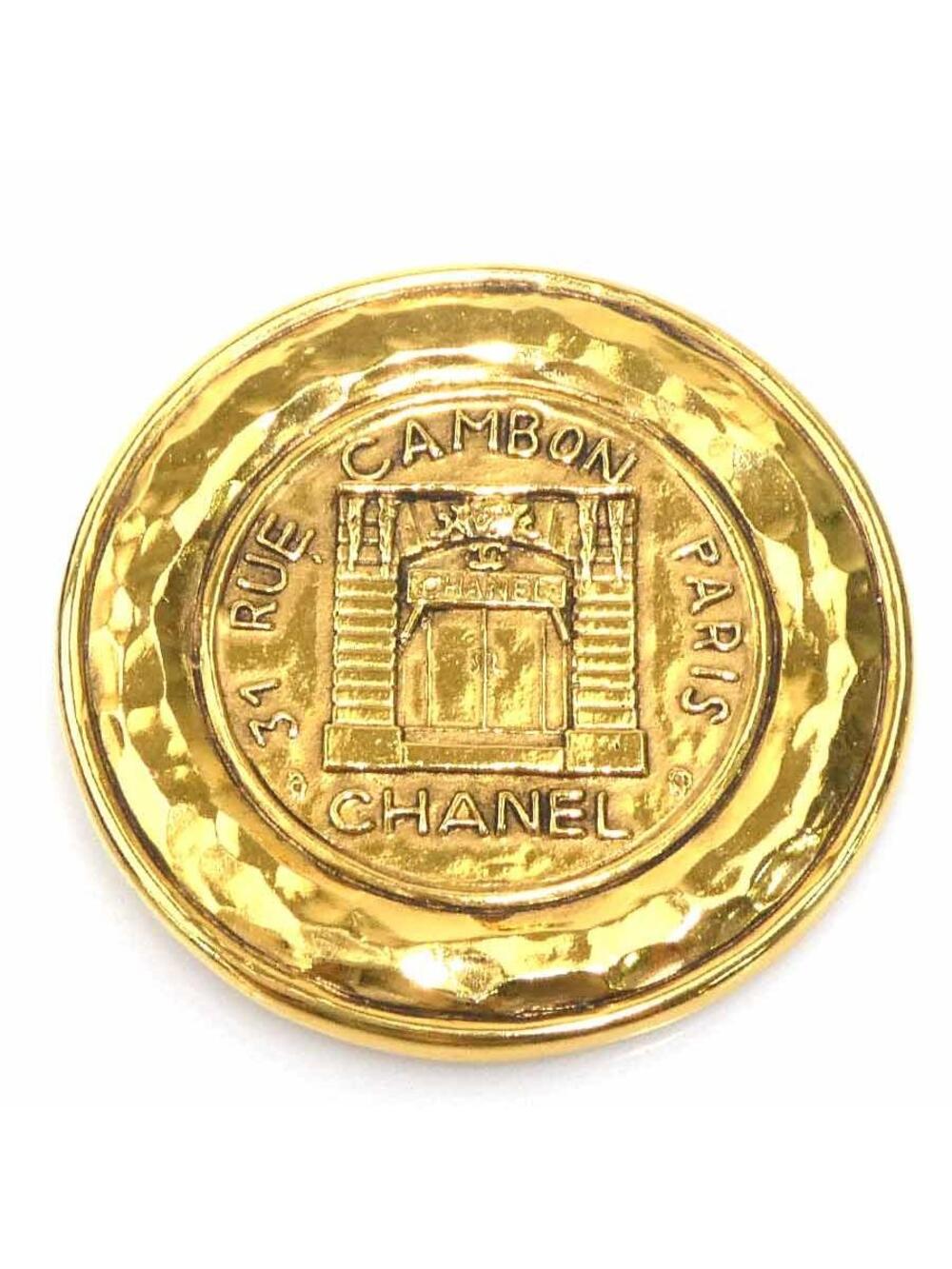 Auth Chanel 31 Rue Cambon Brooch Gold #368685C33B